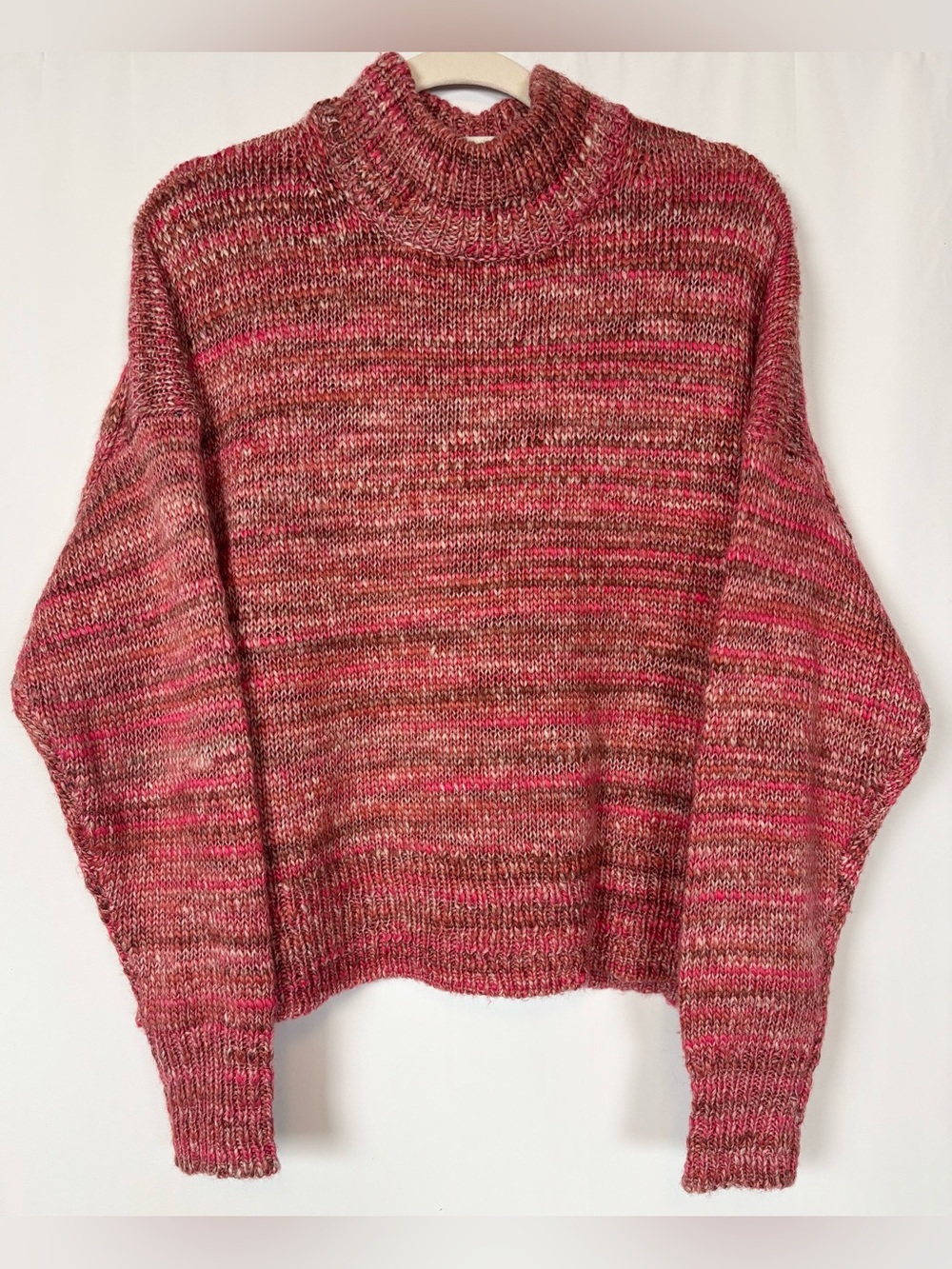 J. Crew Pink Space Dye Wool Blend Mock Neck Sweater - Picture 4 of 7